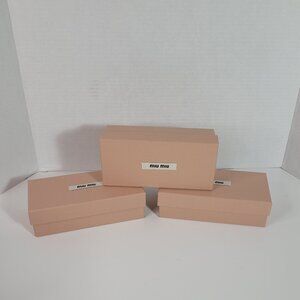 Lot of Three Miu Miu Boxes Pink 2 Sizes